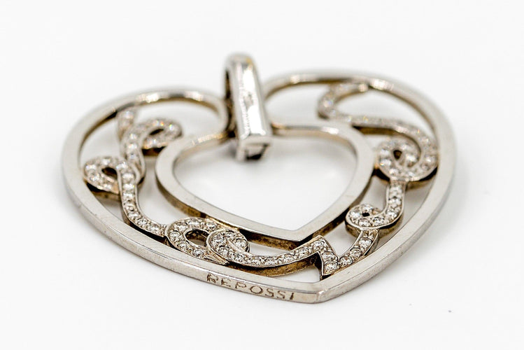 Pendentif Repossi Pendentif Love Or blanc Diamant 58 Facettes 00041GD