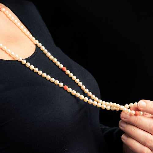 Collier Sautoir perles et perles de corail 58 Facettes 17-312A
