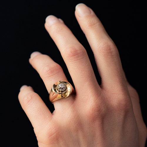 Bague 53 Bague ancienne or jaune diamant 58 Facettes 19-524-54