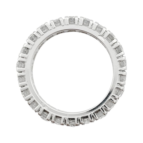 Bague 48 Alliance en or blanc, diamants. 58 Facettes 30169