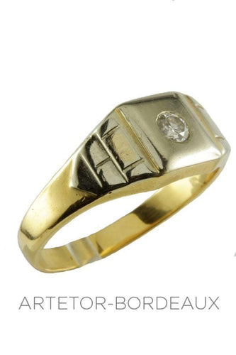 Bague Chevalière diamant 58 Facettes 3771