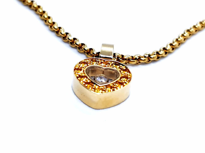 Collier Chopard Collier Coeur Happy diamonds Or jaune Diamant 58 Facettes 1050180CN