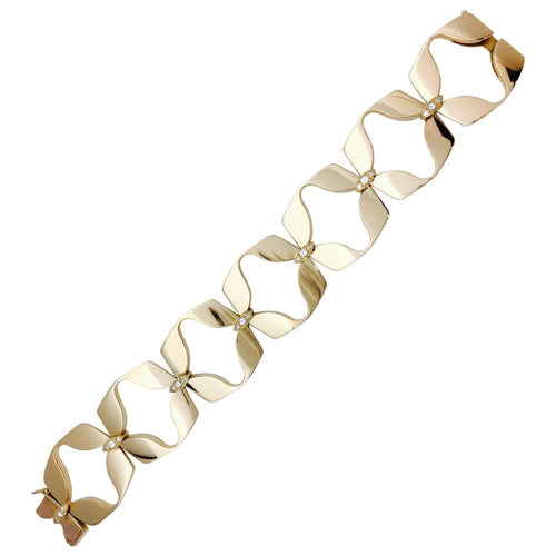Bracelet Bracelet en or jaune et diamants, 1970. 58 Facettes 27954