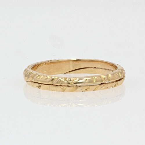 Bague 54 Alliance ancienne en or double anneau 58 Facettes 20-614D-54