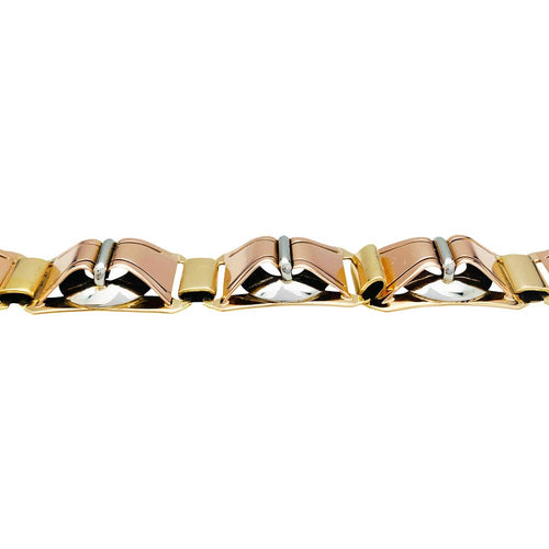 Bracelet Bracelet Tank, trois tons d'or. 58 Facettes 30088