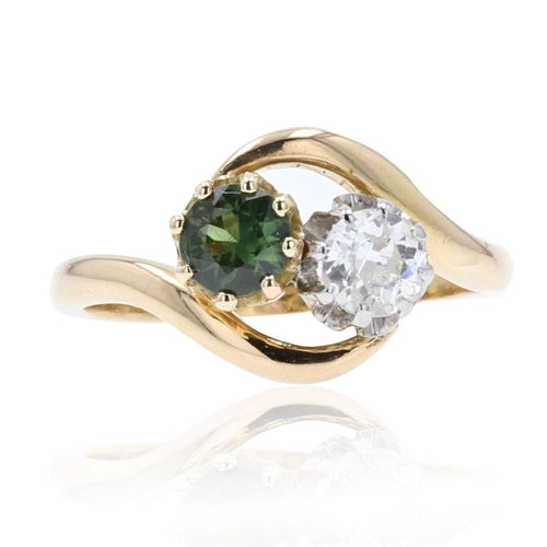 Bague 50 Bague toi et moi saphir vert diamant 58 Facettes 20-403-48