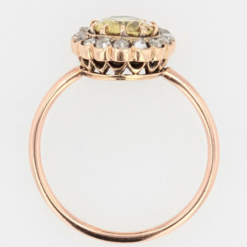 Bague 54 Bague ancienne saphir jaune et diamants 58 Facettes 20-619-48