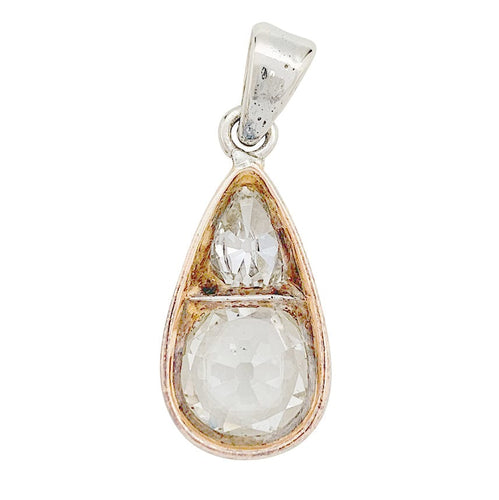 Pendentif Pendentif diamants en or rose et argent. 58 Facettes 30166