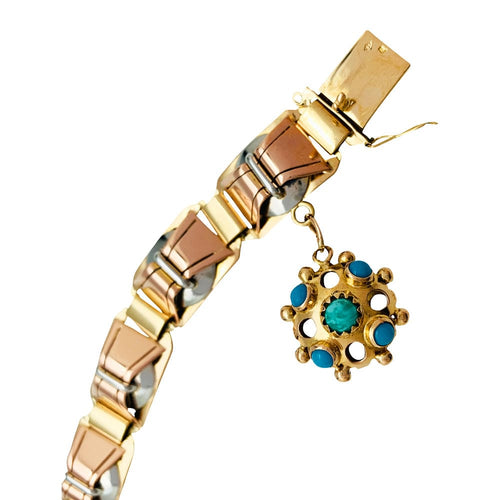 Bracelet Bracelet Tank, trois tons d'or. 58 Facettes 30088