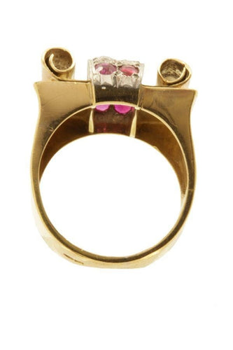 Bague 53 Bague tank rubis et diamants 58 Facettes 1711