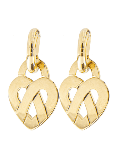 Boucles d'oreilles Poiray - Boucles d'oreilles Coeur Entrelacé en or jaune 18 ct 58 Facettes