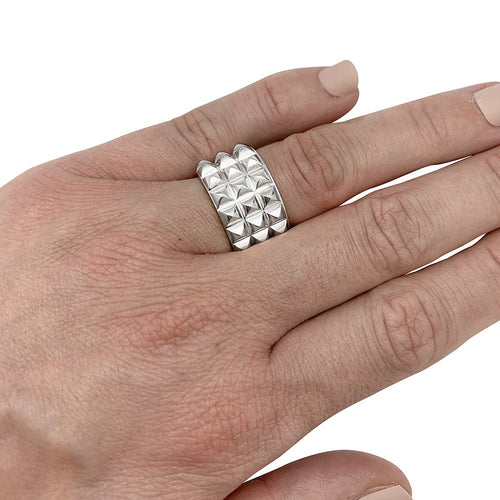 Bague 51 Bague Hermès, "Espionne", argent. 58 Facettes 30335