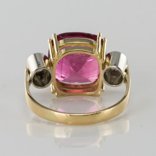 Bague 54 Bague tourmaline coussin et diamants 58 Facettes 18-154-54