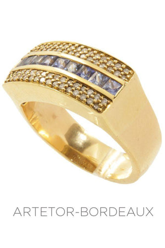Bague 58 Bague saphirs et diamants 58 Facettes 7581