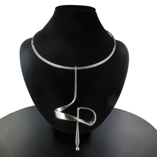 Collier Collier argent torque moderniste 58 Facettes 14-223