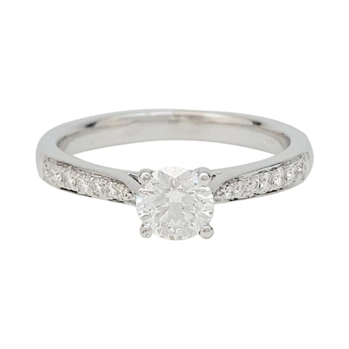 Bague 52.5 Bague solitaire en or blanc, diamant 0,51 ct. 58 Facettes 29430