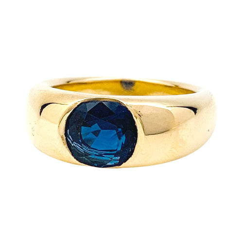 Bague 58 Bague jonc en or jaune, saphir. 58 Facettes 29704