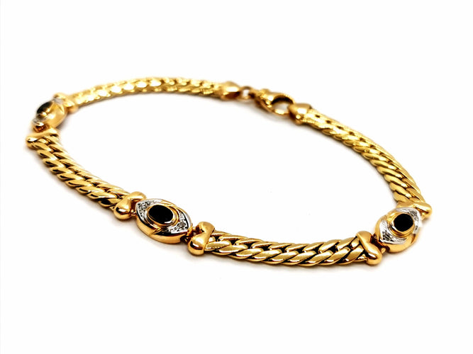 Bracelet Bracelet Maille anglaise Or jaune Saphir 58 Facettes 1132937CD