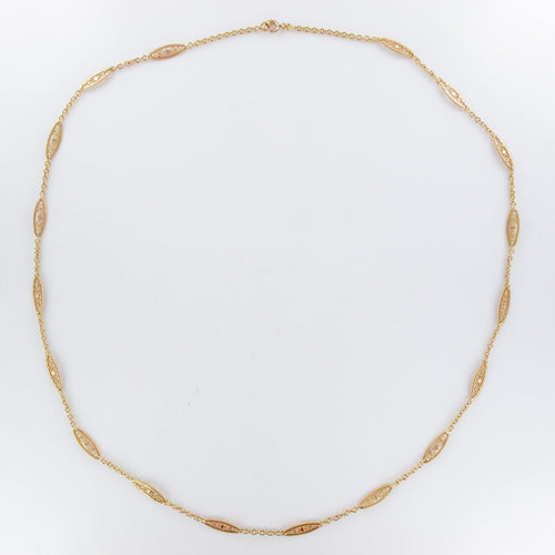 Collier Sautoir filigrané ancien or rose 58 Facettes 20-219
