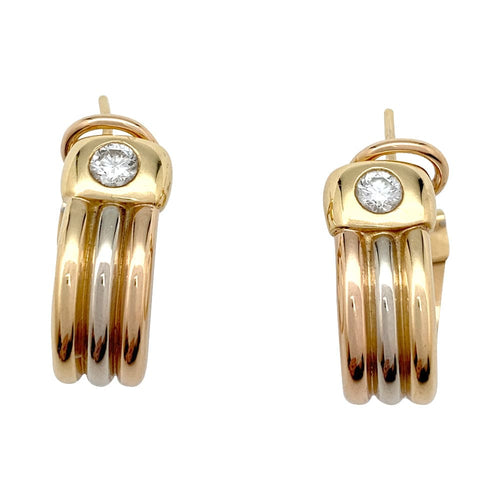 Boucles d'oreilles Boucles d'oreille Cartier "Fogorra" en trois tons d'or, diamant. 58 Facettes 25396