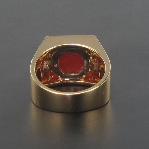 Bague 54 Bague corail onyx et diamants 58 Facettes 17-357-54-1