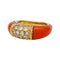 Bague 47 Bague Van Cleef et Arpels "Philippine" en or jaune, corail rose et diamants. 58 Facettes 30228