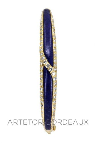 Bracelet Jonc ouvrant lapis lazuli et diamants 58 Facettes 34241