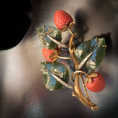 Broche Broche ancienne branche de fraisier 58 Facettes 00-073-2904123