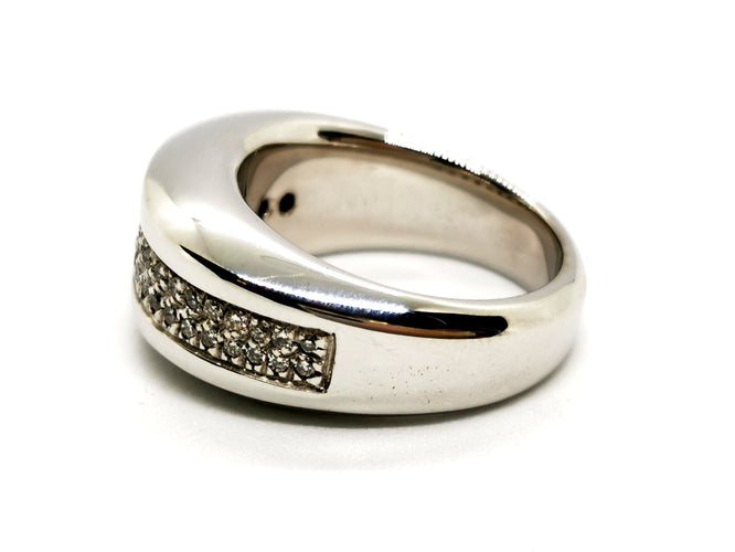Bague 54 Bague Jonc Or blanc Diamant 58 Facettes 1126576CN