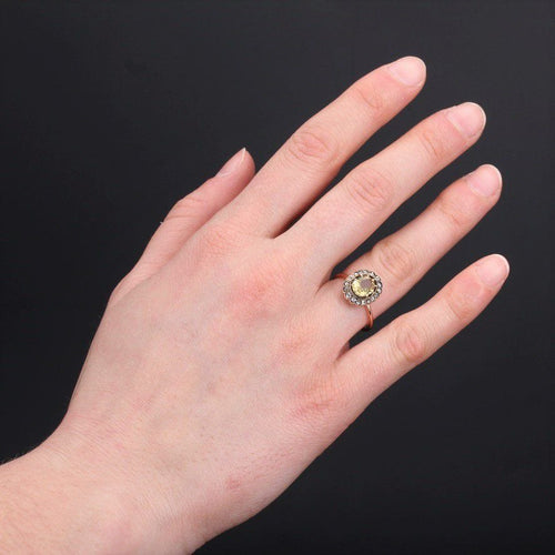 Bague 54 Bague ancienne saphir jaune et diamants 58 Facettes 20-619-48