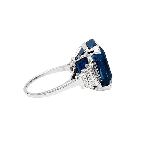 Bague 51 Bague saphir et diamants, monture platine. 58 Facettes 30225