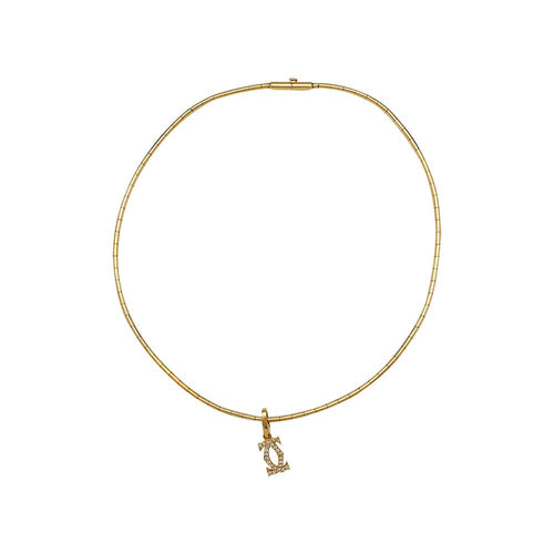 Collier Collier Cartier "Double C" en or jaune et diamants. 58 Facettes 30408
