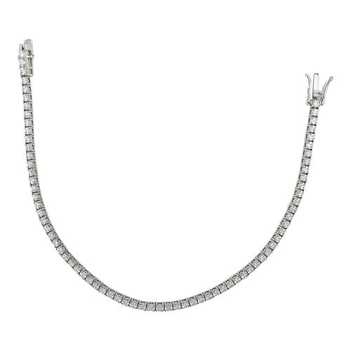 Bracelet Bracelet ligne "Tennis", or blanc, diamants. 58 Facettes 30691