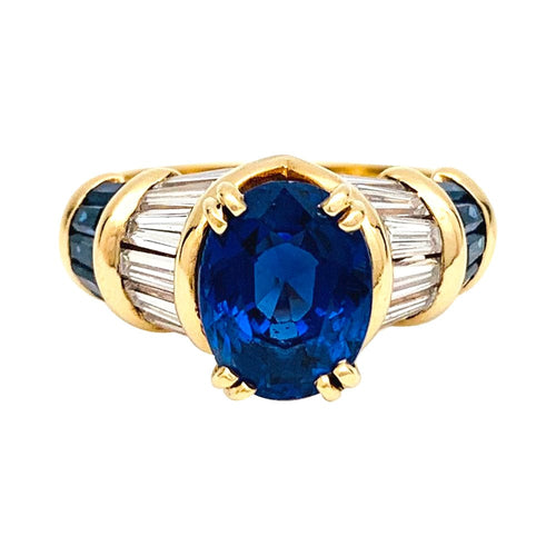 Bague 51 Bague Boucheron en or jaune, saphirs et diamants. 58 Facettes 29407-1