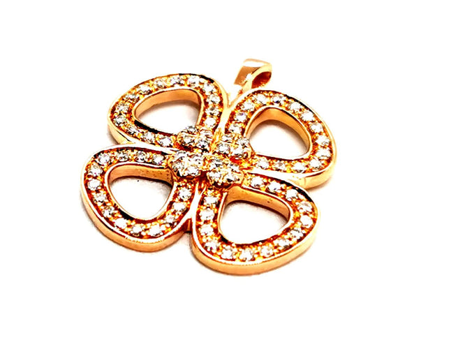 Pendentif Pendentif Fleur Or rose Diamant 58 Facettes 1176278CN