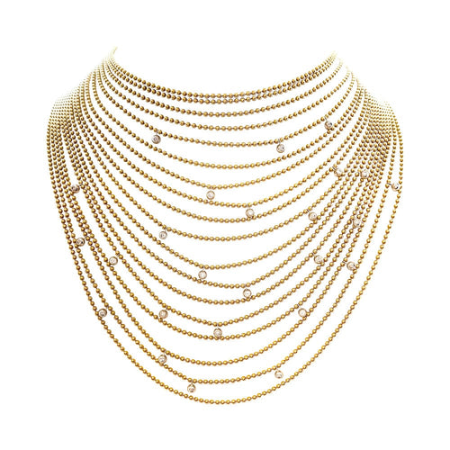 Collier Collier Cartier "Draperie" en or jaune, or blanc et diamants. 58 Facettes 29547
