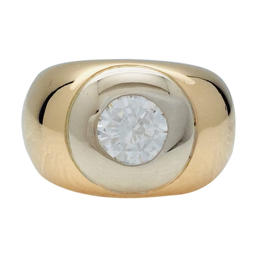 Bague 54 Bague bombée deux ors, diamant de 1,14 carat. 58 Facettes 28848