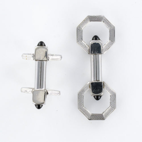 Boutons de manchette Boutons de manchettes Argent Art déco 58 Facettes 19-686