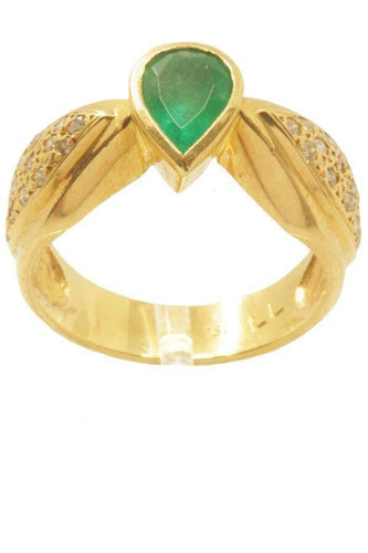 Bague 55 Bague émeraude et diamants 58 Facettes 18621