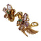 Boucles d'oreilles Boucles d'oreilles Boucheron "Fleur" or jaune et platine, pierres de couleur. 58 Facettes 30377