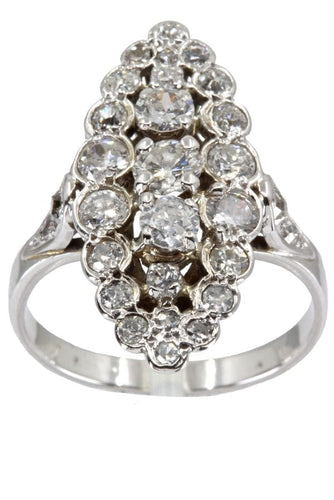 Bague Marquise ancienne diamants 58 Facettes 037371