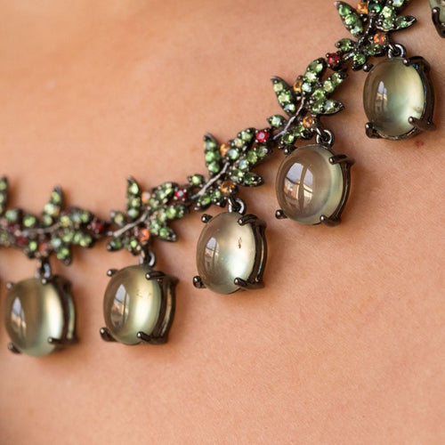 Collier Collier préhnites saphirs oranges et grenats verts 58 Facettes 14-328-8438052