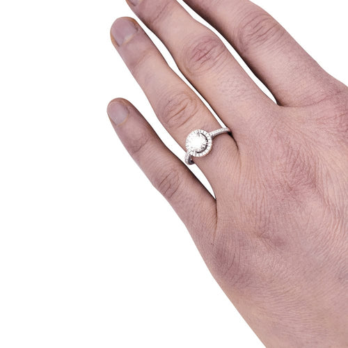 Bague 53 Bague solitaire diamant 1,01 carat en or blanc. 58 Facettes 29746