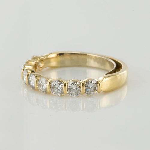 Bague 61 Demi Alliance diamants sur or jaune 58 Facettes 18-077-61