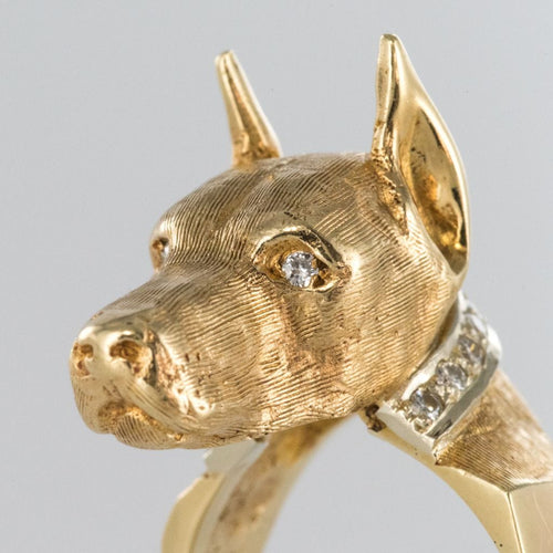 Bague 55 Bague chien et son collier diamants 58 Facettes 19-075-55