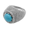 Bague 53 Bague "Dôme" en or blanc et cabochon turquoise. 58 Facettes 28499