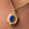 Collier Collier ancien et son médaillon lapis lazuli et perles fines 58 Facettes 20-154