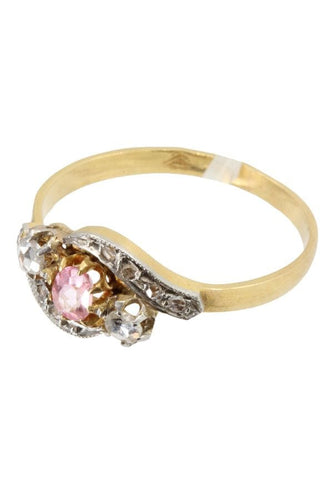 Bague Bague Art Nouveau saphir rose et diamants 58 Facettes 038171