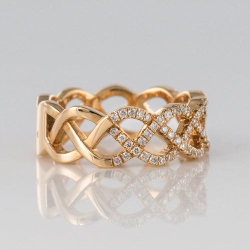 Bague 52 Bague or rose diamants arabesques 58 Facettes 14-290-8471614-52