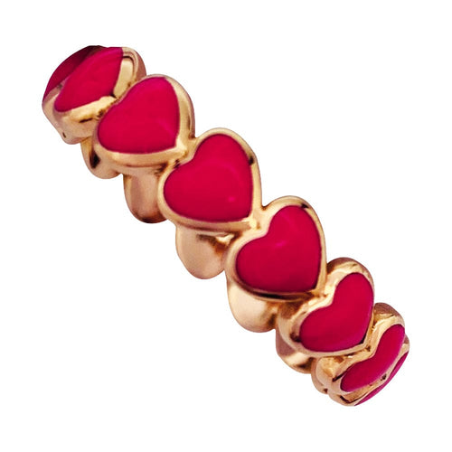 Bague 49 Bague Poiray, "Coeurs Perlés", or rose, laque rose. 58 Facettes 30336